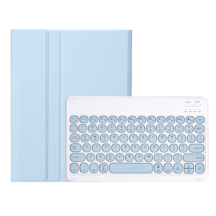 For Samsung Galaxy Tab S10 FE / S9 FE / S9 Candy Color TPU Round Keycap Bluetooth Keyboard Leather Case with Pen Slot(Ice Blue) - Samsung Keyboard by PMC TechLife | Online Shopping South Africa | PMC TechLife | Buy Now Pay Later Mobicred