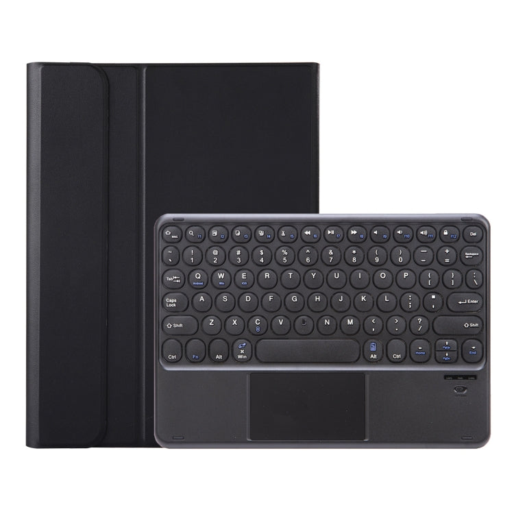 For Samsung Galaxy Tab S9 FE Candy Color TPU Round Keycap Touch Bluetooth Keyboard Leather Case(Black) - Samsung Keyboard by PMC TechLife | Online Shopping South Africa | PMC TechLife