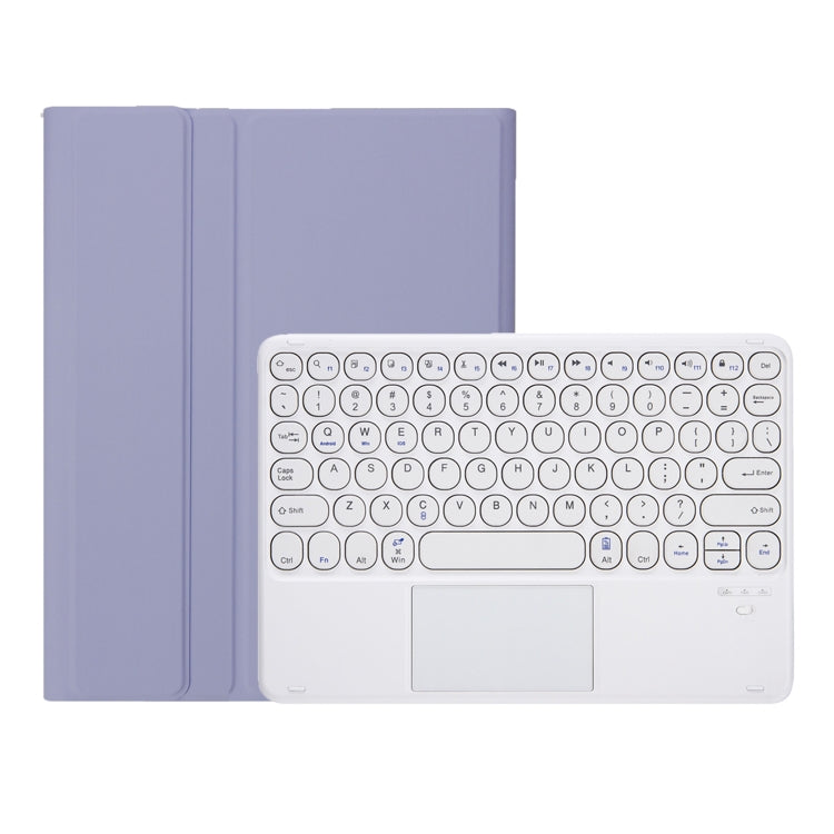 For Samsung Galaxy Tab S9 FE Candy Color TPU Round Keycap Touch Bluetooth Keyboard Leather Case(Purple) - Samsung Keyboard by PMC TechLife | Online Shopping South Africa | PMC TechLife