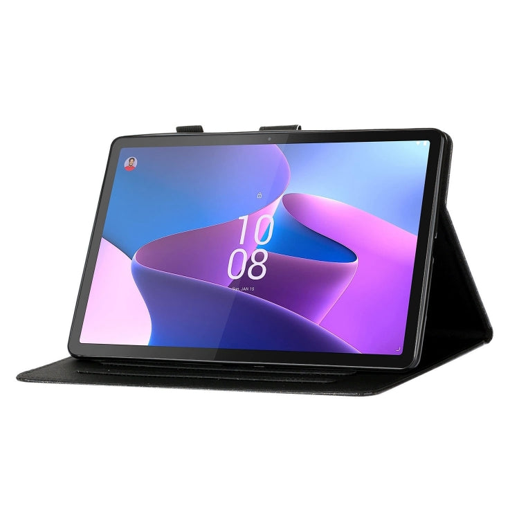 For Lenovo Tab P12 2023 / TB370FU Varnish Glitter Powder Smart Leather Tablet Case(Blue) - Lenovo by PMC TechLife | Online Shopping South Africa | PMC TechLife | Buy Now Pay Later Mobicred