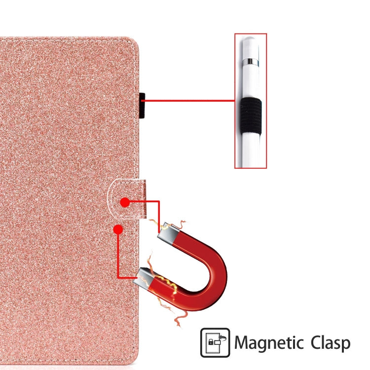 For Lenovo Tab P12 2023 / TB370FU Varnish Glitter Powder Smart Leather Tablet Case(Rose Gold) - Lenovo by PMC TechLife | Online Shopping South Africa | PMC TechLife | Buy Now Pay Later Mobicred