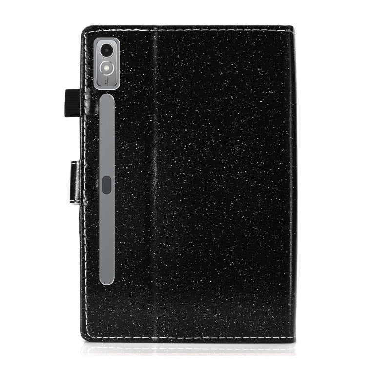 For Lenovo Tab P12 2023 / TB370FU Varnish Glitter Powder Smart Leather Tablet Case(Black) - free shipping - PMC TechLife - Order now!