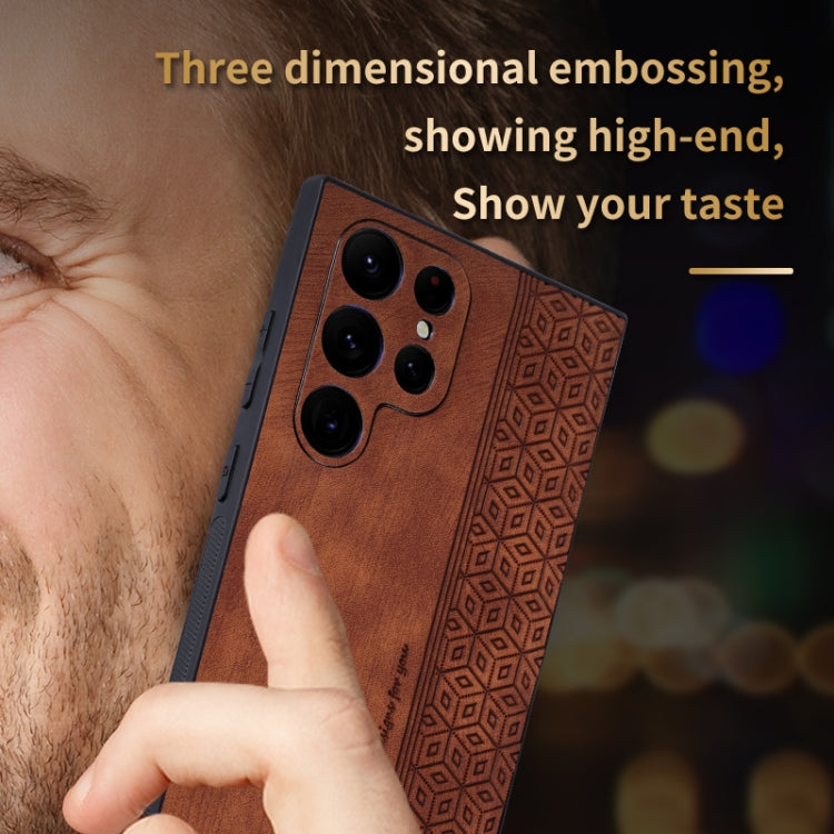 For Samsung Galaxy S24 Ultra 5G AZNS 3D Embossed Skin Feel Phone Case(Brown) - Galaxy S24 Ultra 5G Cases by AZNS | Online Shopping South Africa | PMC TechLife | Buy Now Pay Later Mobicred