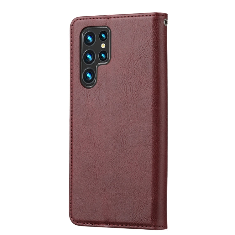 For Samsung Galaxy S25 Ultra 5G Knead Skin Texture Flip Leather Phone Case(Wine Red) - Galaxy S25 Ultra 5G Cases by PMC Jewellery | Online Shopping South Africa | PMC Jewellery | Buy Now Pay Later Mobicred
