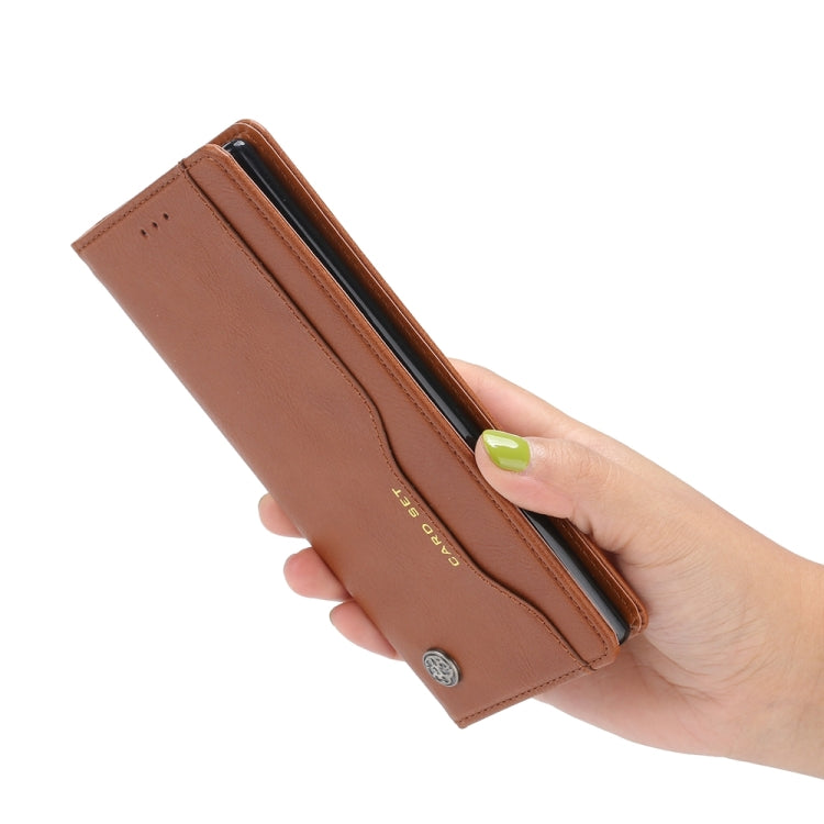 For Samsung Galaxy S25 Ultra 5G Knead Skin Texture Flip Leather Phone Case(Brown) - Galaxy S25 Ultra 5G Cases by PMC Jewellery | Online Shopping South Africa | PMC Jewellery | Buy Now Pay Later Mobicred