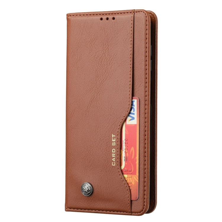 For Samsung Galaxy S25+ 5G Knead Skin Texture Flip Leather Phone Case(Brown) - free shipping - PMC Jewellery - Order now!