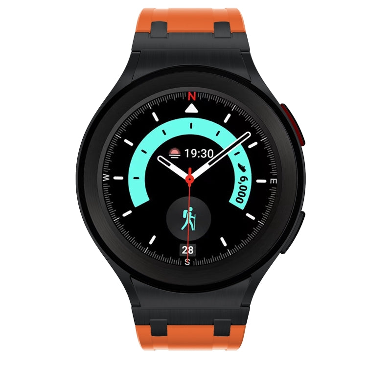 For Samsung Galaxy watch 4 / 5 / 6 AP Series Liquid Silicone Watch Band(Black Orange) - Watch Bands by PMC TechLife | Online Shopping South Africa | PMC TechLife