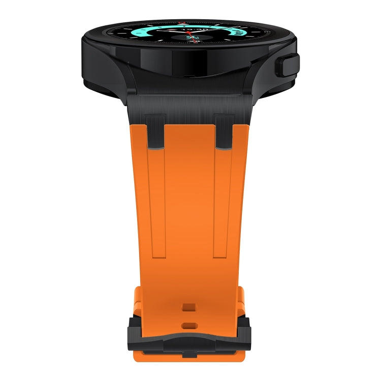 For Samsung Galaxy watch 4 / 5 / 6 AP Series Liquid Silicone Watch Band(Black Orange) - Watch Bands by PMC TechLife | Online Shopping South Africa | PMC TechLife