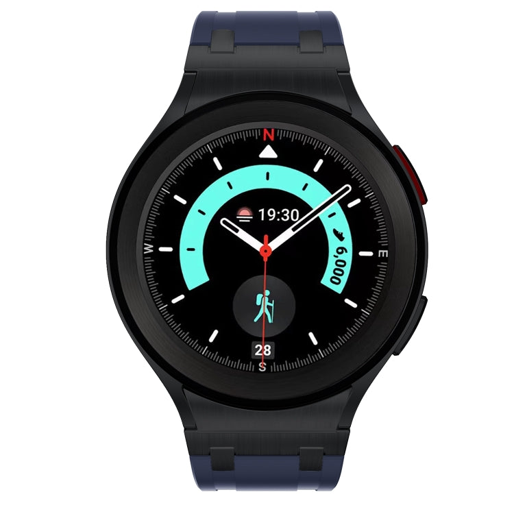 For Samsung Galaxy Watch 4 / 5 / 6 AP Series Liquid Silicone Watch Band(Black Blue) - free shipping - PMC TechLife - Order now!