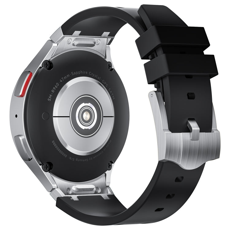 For Samsung Galaxy watch 4 / 5 / 6 AP Series Liquid Silicone Watch Band(Silver Black) - Watch Bands by PMC TechLife | Online Shopping South Africa | PMC TechLife