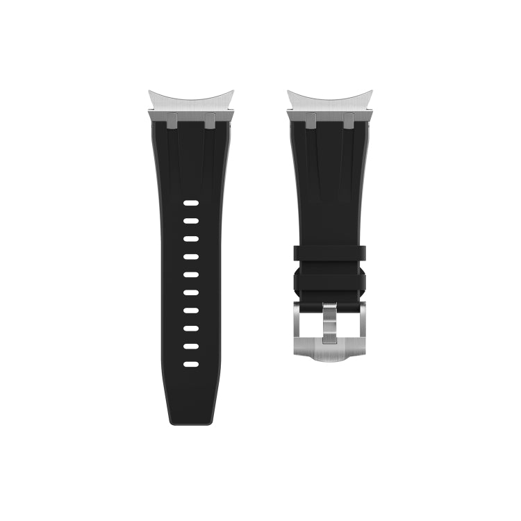 For Samsung Galaxy watch 4 / 5 / 6 AP Series Liquid Silicone Watch Band(Silver Black) - Watch Bands by PMC TechLife | Online Shopping South Africa | PMC TechLife