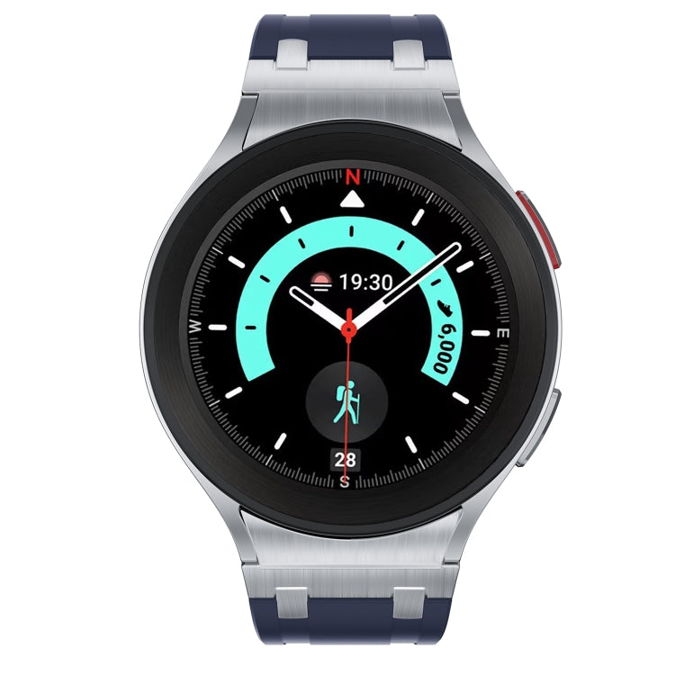 For Samsung Galaxy watch 4 / 5 / 6 AP Series Liquid Silicone Watch Band(Silver Blue) - Watch Bands by PMC TechLife | Online Shopping South Africa | PMC TechLife