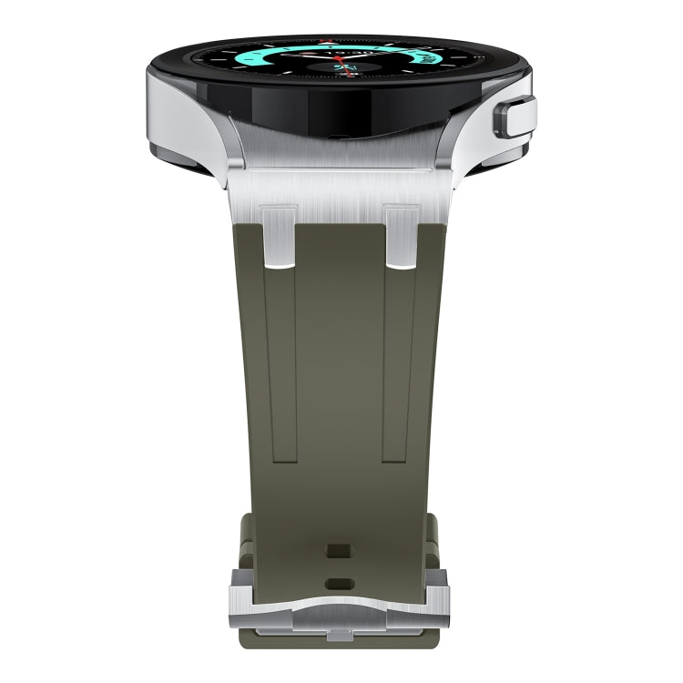 For Samsung Galaxy watch 4 / 5 / 6 AP Series Liquid Silicone Watch Band(Silver Green) - Watch Bands by PMC TechLife | Online Shopping South Africa | PMC TechLife