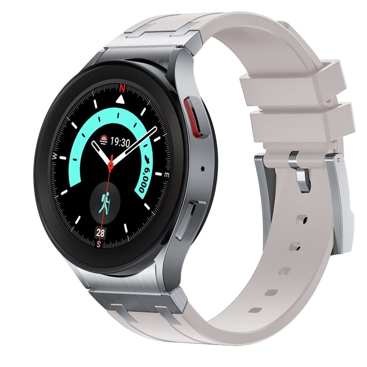 For Samsung Galaxy watch 4 / 5 / 6 AP Series Liquid Silicone Watch Band(Silver Starlight) - Watch Bands by PMC TechLife | Online Shopping South Africa | PMC TechLife