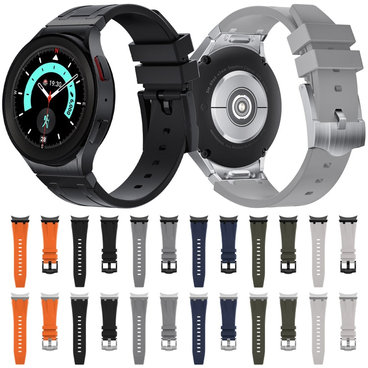For Samsung Galaxy Watch 4 / 5 / 6 AP Series Liquid Silicone Watch Band(Black Blue) - free shipping - PMC TechLife - Order now!