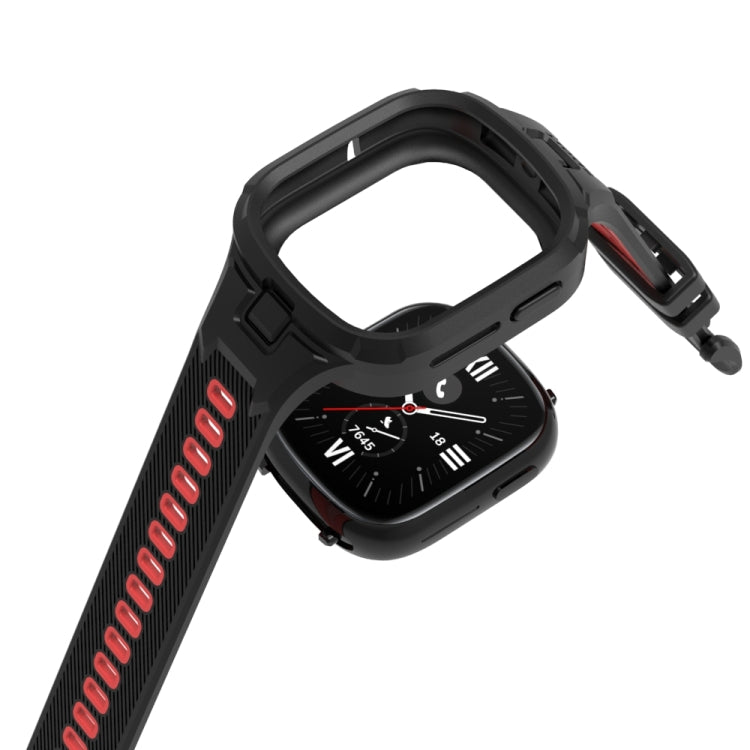 For Honor Watch 4 Two Color Integrated TPU Watch Band(Black Red) - Watch Bands by PMC TechLife | Online Shopping South Africa | PMC TechLife