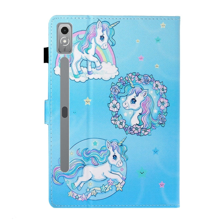 For Lenovo Tab P12 2023 / TB370FU Coloured Drawing Stitching Smart Leather Tablet Case(Unicorn) - Lenovo by PMC TechLife | Online Shopping South Africa | PMC TechLife | Buy Now Pay Later Mobicred