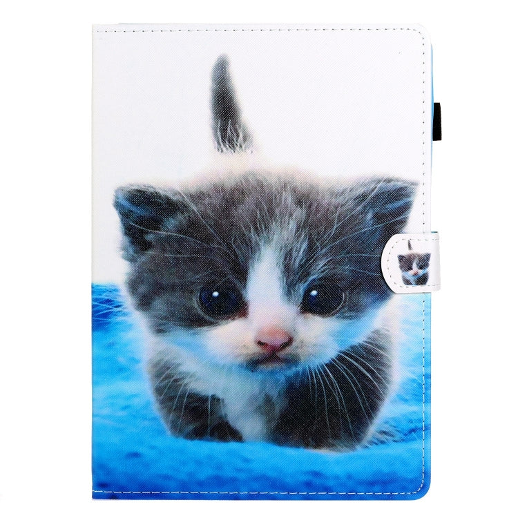 For Lenovo Tab P12 2023 / TB370FU Coloured Drawing Stitching Smart Leather Tablet Case(Blue White Cat) - Lenovo by PMC TechLife | Online Shopping South Africa | PMC TechLife | Buy Now Pay Later Mobicred
