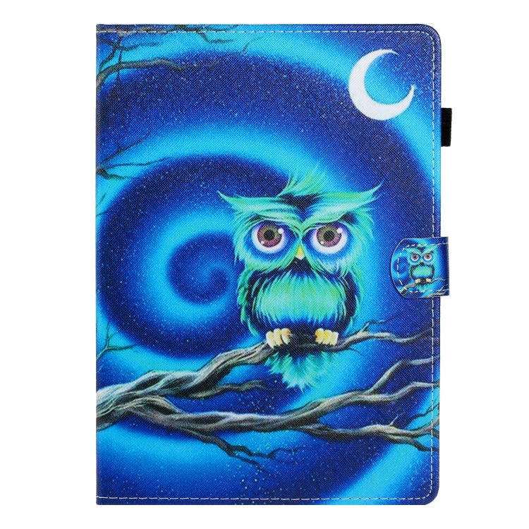 For Lenovo Tab P12 2023 / TB370FU Coloured Drawing Stitching Smart Leather Tablet Case(Moon Owl) - Lenovo by PMC TechLife | Online Shopping South Africa | PMC TechLife | Buy Now Pay Later Mobicred