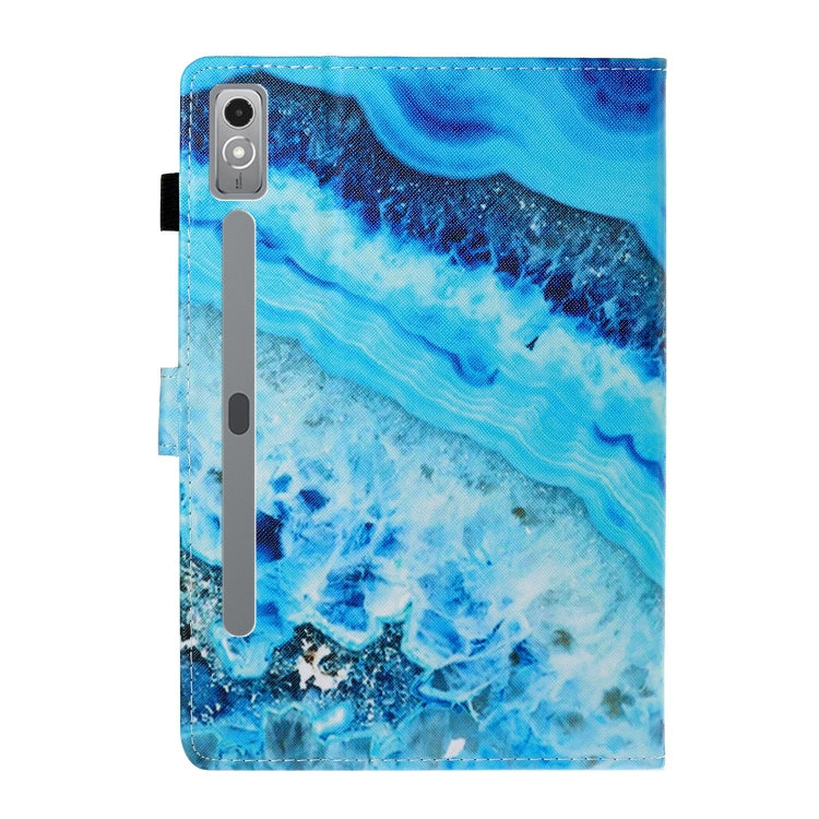For Lenovo Tab P12 2023 / TB370FU Coloured Drawing Stitching Smart Leather Tablet Case(Blue Marble) - free shipping - PMC TechLife - Order now!
