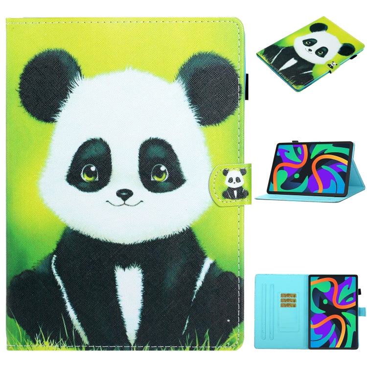 For Lenovo Tab M11/ Xiaoxin Pad 11 2024 Coloured Drawing Stitching Smart Leather Tablet Case(Panda) - Lenovo by PMC Jewellery | Online Shopping South Africa | PMC Jewellery | Buy Now Pay Later Mobicred