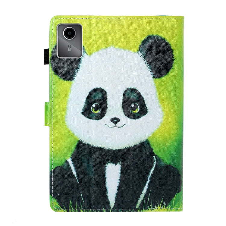 For Lenovo Tab M11/ Xiaoxin Pad 11 2024 Coloured Drawing Stitching Smart Leather Tablet Case(Panda) - Lenovo by PMC Jewellery | Online Shopping South Africa | PMC Jewellery | Buy Now Pay Later Mobicred