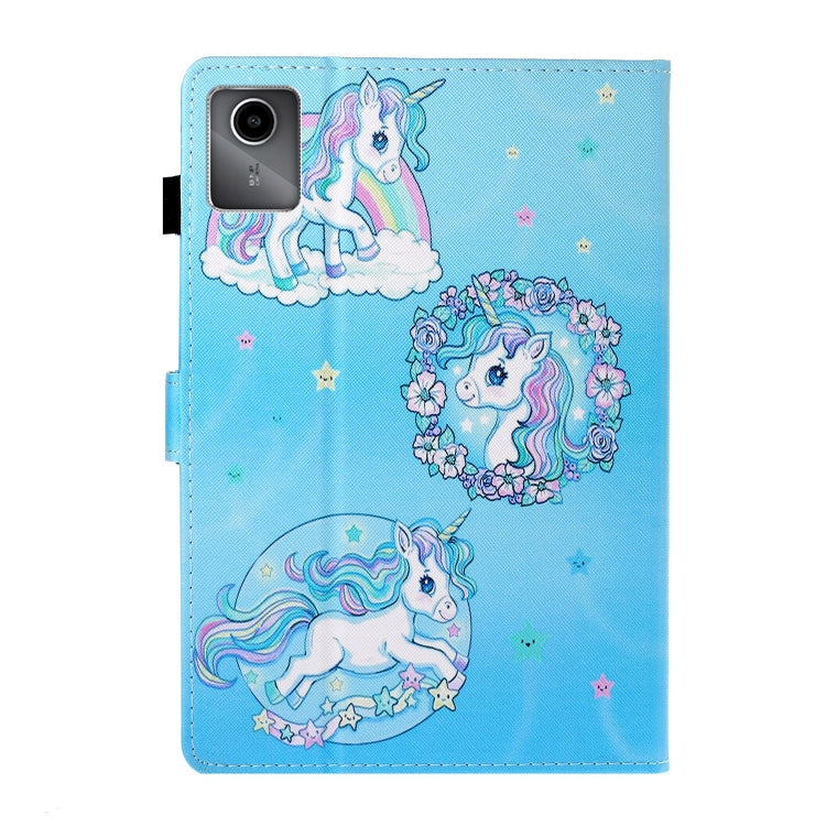 For Lenovo Tab M11/ Xiaoxin Pad 11 2024 Coloured Drawing Stitching Smart Leather Tablet Case(Unicorn) - Lenovo by PMC Jewellery | Online Shopping South Africa | PMC Jewellery | Buy Now Pay Later Mobicred