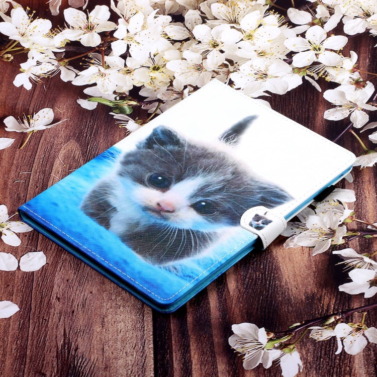 For Lenovo Tab M11/ Xiaoxin Pad 11 2024 Coloured Drawing Stitching Smart Leather Tablet Case(Blue White Cat) - free shipping - PMC Jewellery - Order now!