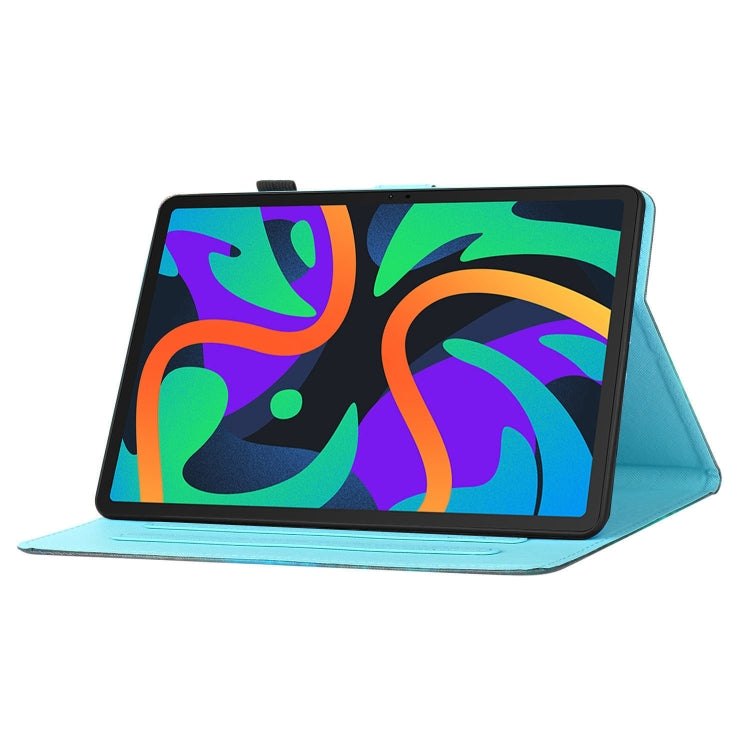 For Lenovo Tab M11/ Xiaoxin Pad 11 2024 Coloured Drawing Stitching Smart Leather Tablet Case(Blue Marble) - Lenovo by PMC Jewellery | Online Shopping South Africa | PMC Jewellery | Buy Now Pay Later Mobicred