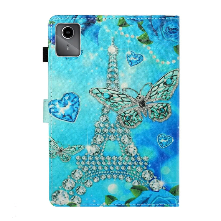 For Lenovo Tab M11/ Xiaoxin Pad 11 2024 Coloured Drawing Stitching Smart Leather Tablet Case(Butterfly Tower) - Lenovo by PMC Jewellery | Online Shopping South Africa | PMC Jewellery | Buy Now Pay Later Mobicred
