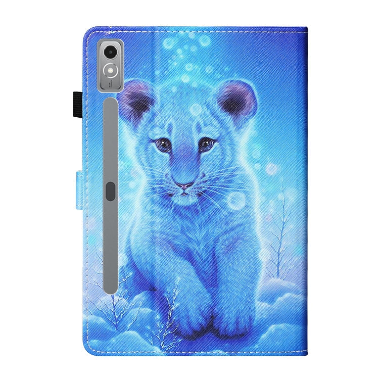 For Lenovo Tab P12 2023 / TB370FU Coloured Drawing Stitching Smart Leather Tablet Case(Little Tiger) - Lenovo by PMC TechLife | Online Shopping South Africa | PMC TechLife | Buy Now Pay Later Mobicred