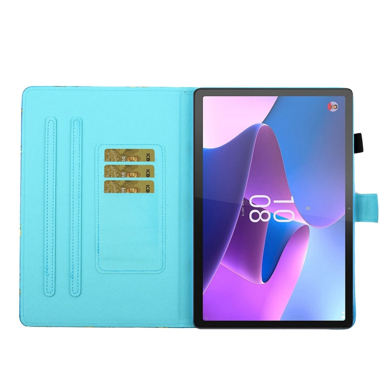 For Lenovo Tab P12 2023 / TB370FU Coloured Drawing Stitching Smart Leather Tablet Case(Glasses Elephant) - Lenovo by PMC TechLife | Online Shopping South Africa | PMC TechLife | Buy Now Pay Later Mobicred