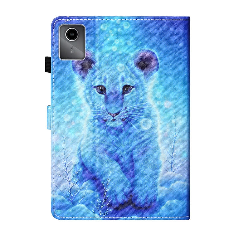 For Lenovo Tab M11/ Xiaoxin Pad 11 2024 Coloured Drawing Stitching Smart Leather Tablet Case(Little Tiger) - Lenovo by PMC Jewellery | Online Shopping South Africa | PMC Jewellery | Buy Now Pay Later Mobicred
