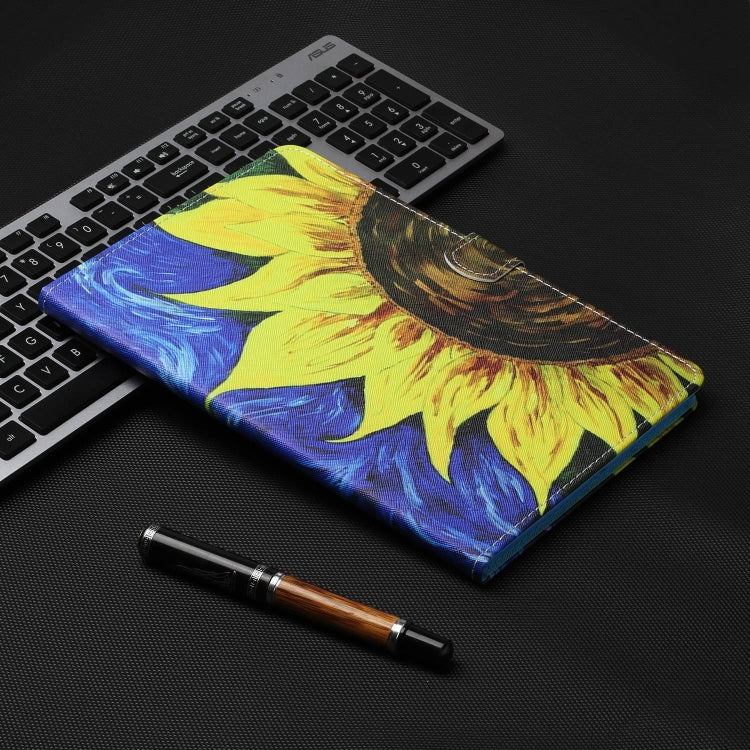 For Lenovo Tab M11/ Xiaoxin Pad 11 2024 Coloured Drawing Stitching Smart Leather Tablet Case(Sunflower) - Lenovo by PMC Jewellery | Online Shopping South Africa | PMC Jewellery | Buy Now Pay Later Mobicred