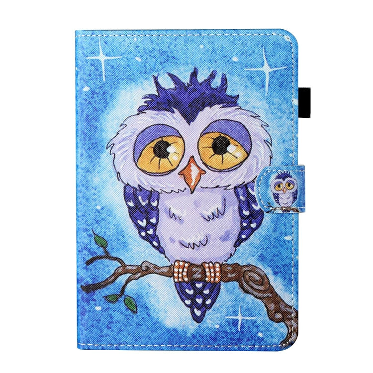 For Lenovo Tab M11/ Xiaoxin Pad 11 2024 Coloured Drawing Stitching Smart Leather Tablet Case(Blue Owl) - Lenovo by PMC Jewellery | Online Shopping South Africa | PMC Jewellery | Buy Now Pay Later Mobicred
