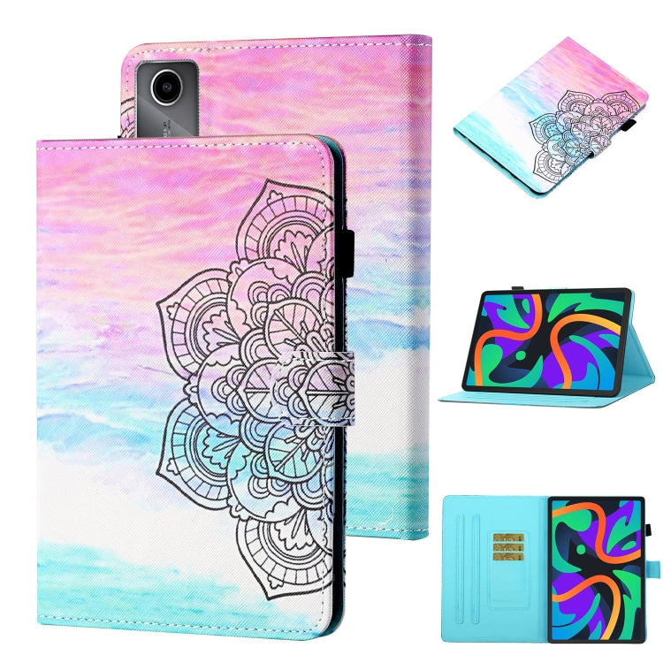 For Lenovo Tab M11/ Xiaoxin Pad 11 2024 Coloured Drawing Stitching Smart Leather Tablet Case(Colorful Mandala) - Lenovo by PMC Jewellery | Online Shopping South Africa | PMC Jewellery | Buy Now Pay Later Mobicred