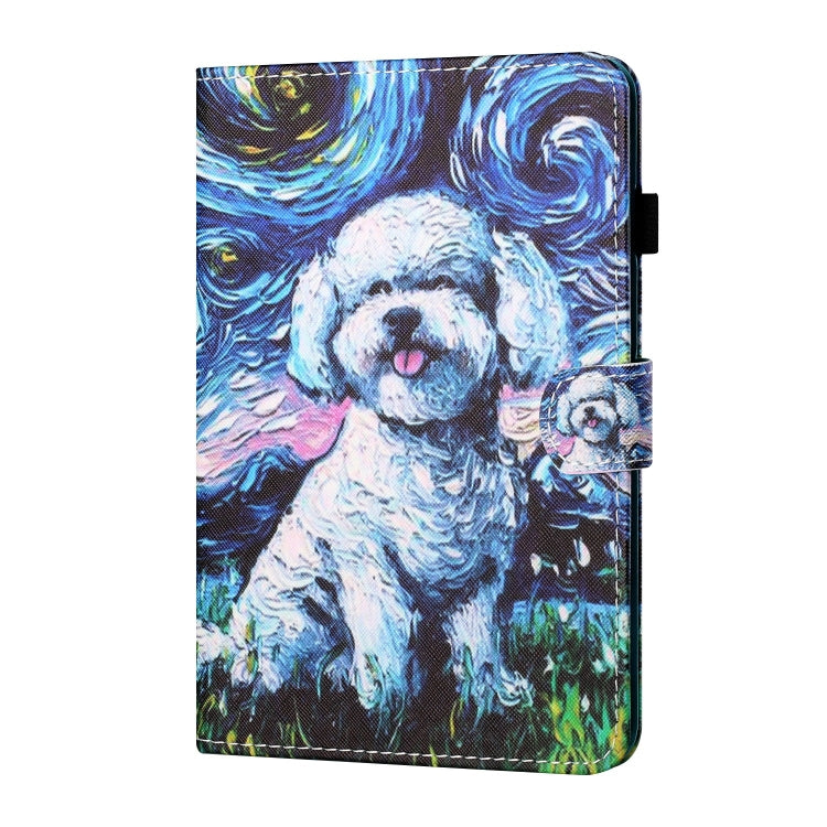 For Lenovo Tab P12 2023 / TB370FU Coloured Drawing Stitching Smart Leather Tablet Case(Oil Painting Dog) - Lenovo by PMC TechLife | Online Shopping South Africa | PMC TechLife | Buy Now Pay Later Mobicred