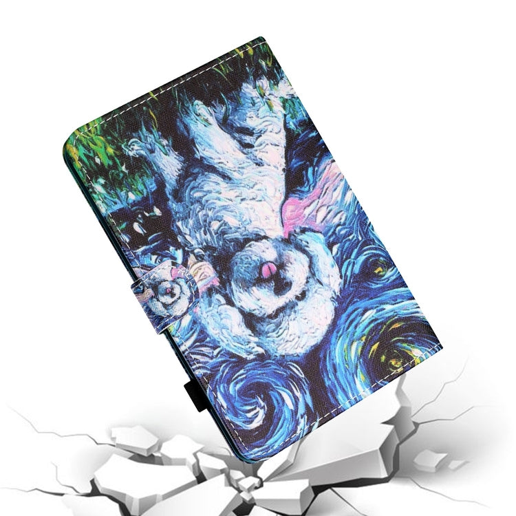 For Lenovo Tab P12 2023 / TB370FU Coloured Drawing Stitching Smart Leather Tablet Case(Oil Painting Dog) - Lenovo by PMC TechLife | Online Shopping South Africa | PMC TechLife | Buy Now Pay Later Mobicred