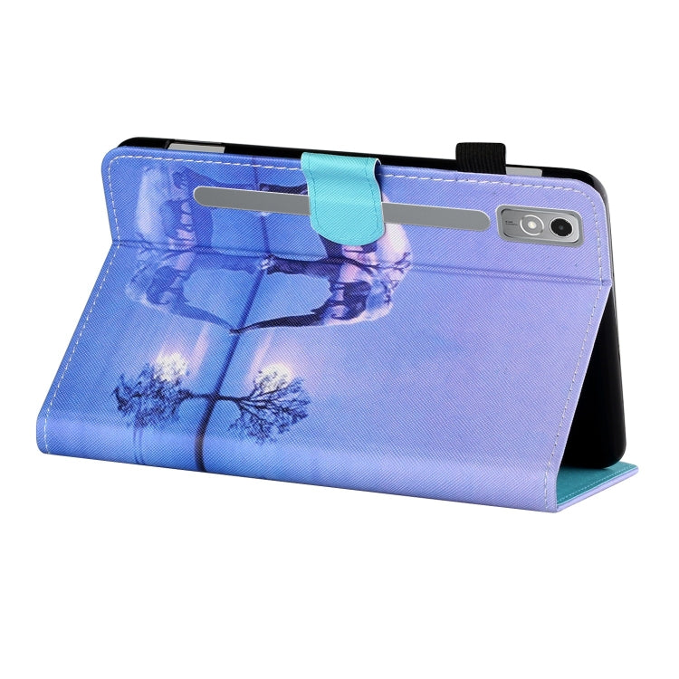 For Lenovo Tab P12 2023 / TB370FU Coloured Drawing Stitching Smart Leather Tablet Case(Tree and Elephant) - Lenovo by PMC TechLife | Online Shopping South Africa | PMC TechLife | Buy Now Pay Later Mobicred