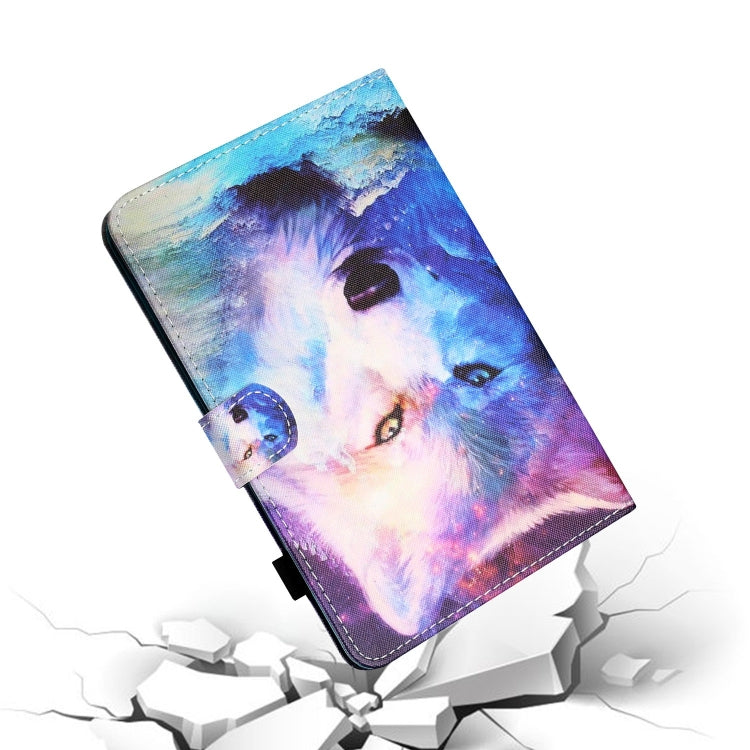 For Lenovo Tab M11/ Xiaoxin Pad 11 2024 Coloured Drawing Stitching Smart Leather Tablet Case(Wolf) - Lenovo by PMC Jewellery | Online Shopping South Africa | PMC Jewellery | Buy Now Pay Later Mobicred