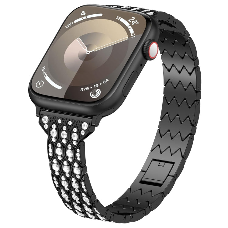 For Apple Watch SE 2023 40mm Devil Eye Diamond Bracelet Metal Watch Band(Black) - Watch Bands by PMC TechLife | Online Shopping South Africa | PMC TechLife