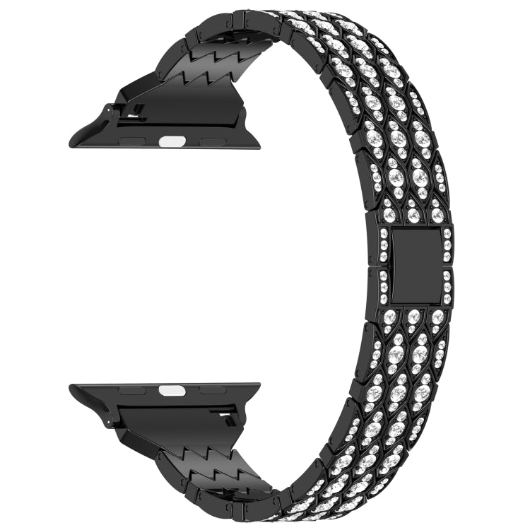 For Apple Watch Series 9 41mm Devil Eye Diamond Bracelet Metal Watch Band(Black) - Watch Bands by PMC TechLife | Online Shopping South Africa | PMC TechLife
