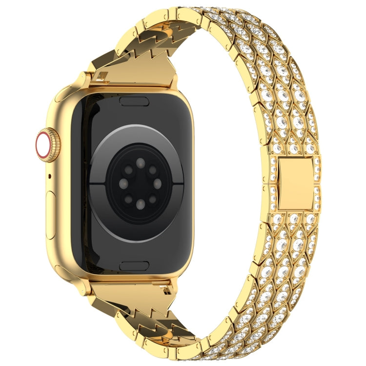 For Apple Watch Series 9 41mm Devil Eye Diamond Bracelet Metal Watch Band(Gold) - Watch Bands by PMC TechLife | Online Shopping South Africa | PMC TechLife