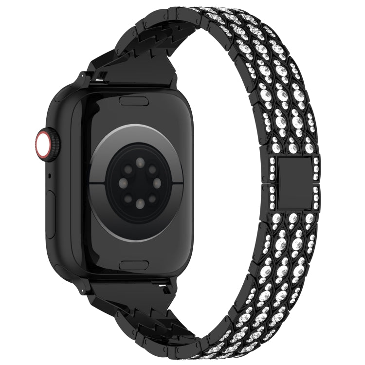 For Apple Watch Series 7 41mm Devil Eye Diamond Bracelet Metal Watch Band(Black) - Watch Bands by PMC TechLife | Online Shopping South Africa | PMC TechLife