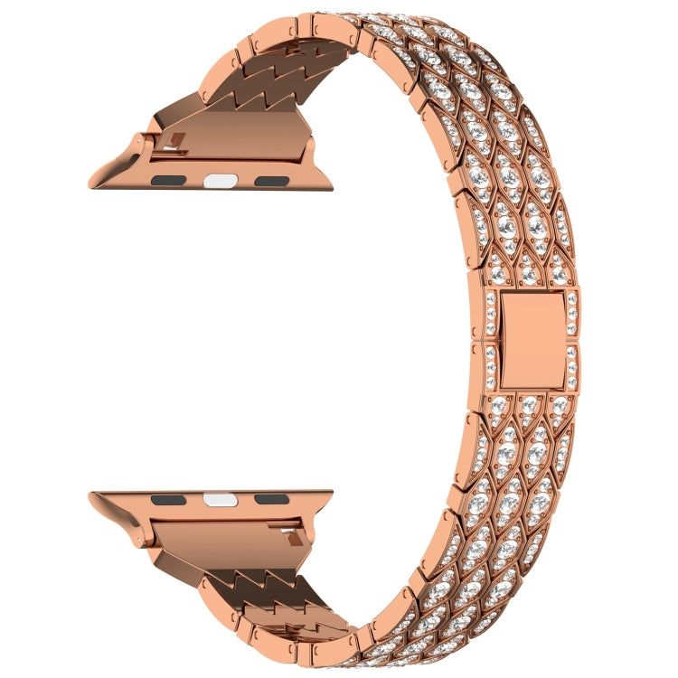 For Apple Watch SE 44mm Devil Eye Diamond Bracelet Metal Watch Band(Rose Gold) - Watch Bands by PMC TechLife | Online Shopping South Africa | PMC TechLife