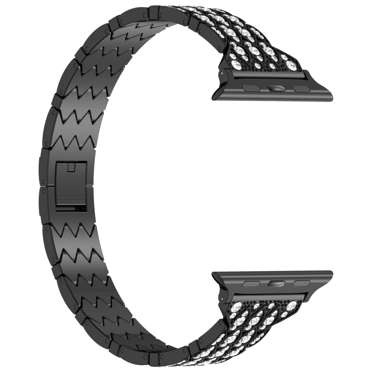 For Apple Watch Series 6 40mm Devil Eye Diamond Bracelet Metal Watch Band(Black) - Watch Bands by PMC TechLife | Online Shopping South Africa | PMC TechLife