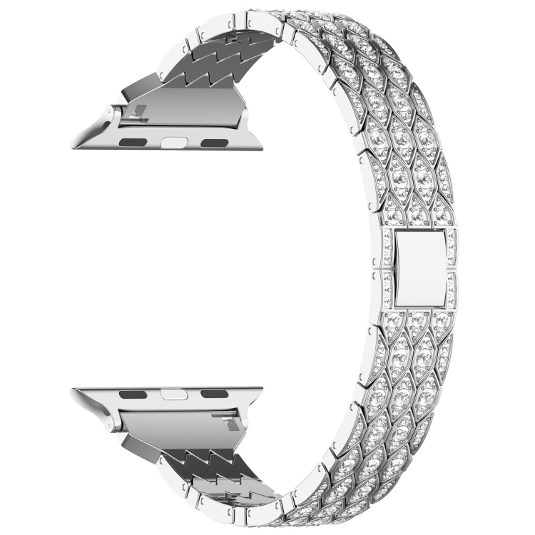 For Apple Watch Series 4 40mm Devil Eye Diamond Bracelet Metal Watch Band(Silver) - Watch Bands by PMC TechLife | Online Shopping South Africa | PMC TechLife