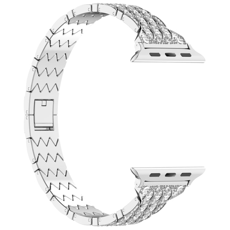 For Apple Watch Series 3 38mm Devil Eye Diamond Bracelet Metal Watch Band(Silver) - Watch Bands by PMC TechLife | Online Shopping South Africa | PMC TechLife