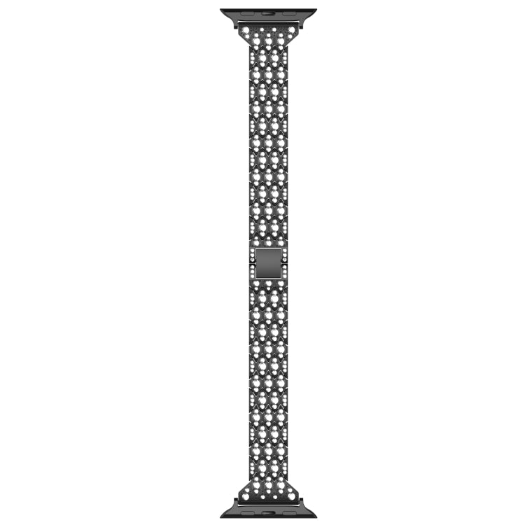 For Apple Watch SE 44mm Devil Eye Diamond Bracelet Metal Watch Band(Black) - Watch Bands by PMC TechLife | Online Shopping South Africa | PMC TechLife