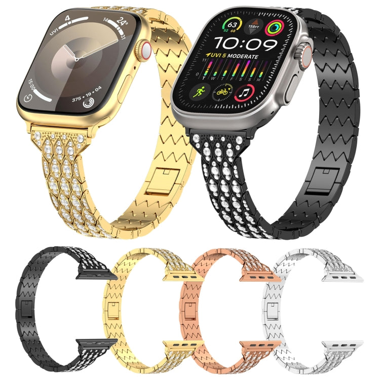 For Apple Watch SE 2023 44mm Devil Eye Diamond Bracelet Metal Watch Band(Silver) - Watch Bands by PMC TechLife | Online Shopping South Africa | PMC TechLife